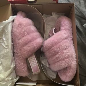 UGG Soft Pink Shearling Slides